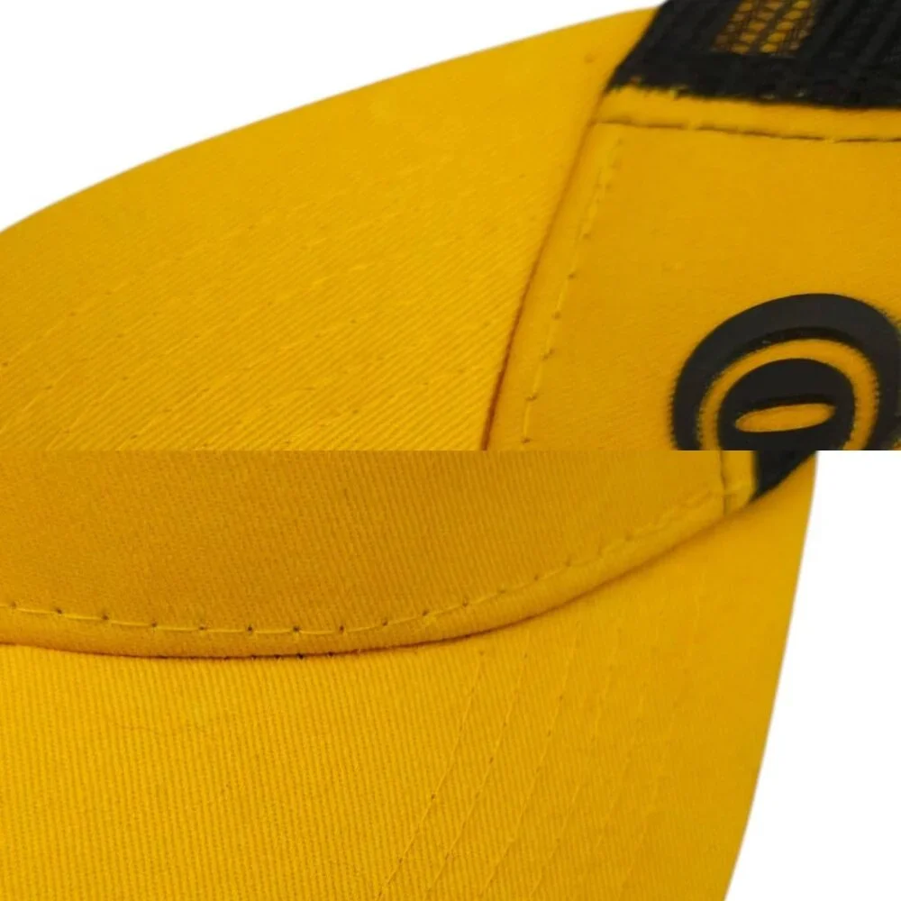 Continental Tire Rubberized Logo Mesh Strapback Cap Trucker Baseball Hat Yellow
